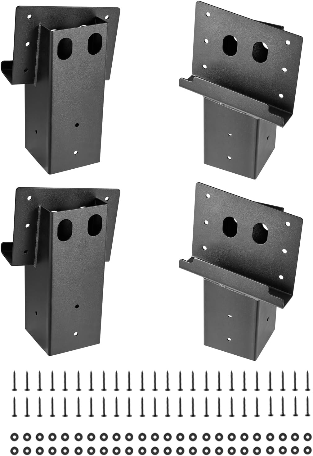 Deer Blind Brackets, Outdoor 3.6X3.6 Platform Bracket, Fit 3.5X3.5 in / 88.9X88.9 Mm Lumber, 2204Lbs/1000Kg Capacity Steel Elevator Brackets for Deer Stand, Hunting Blinds, Shooting Shack, 4 Pcs