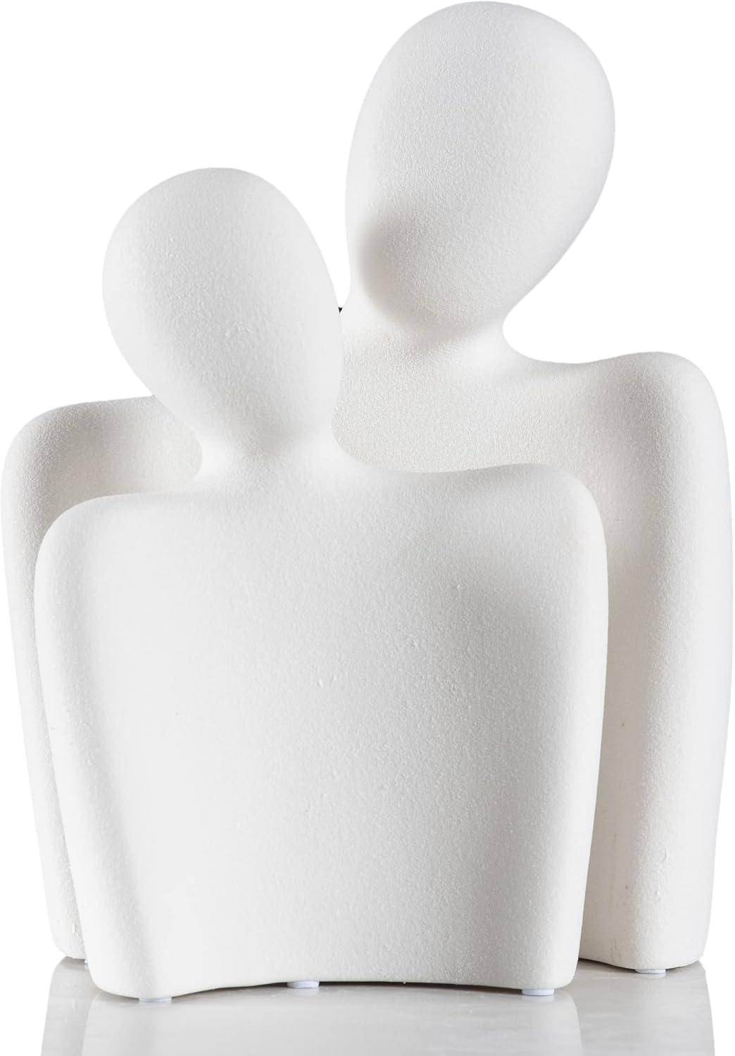 Couple Sculptures Home Decor, Ceramic Statues for Coffee Table, Modern Art Figurines for Living Room, Large, White