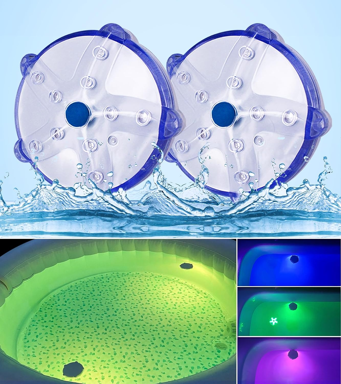 Luces de piscina flotantes magnéticas que cambian de color LED a prueba de agua