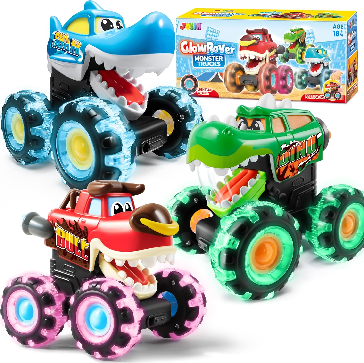 New JOYIN Monster Truck Toy Light Up Motion Cars for Toddlers Fast Shipping
