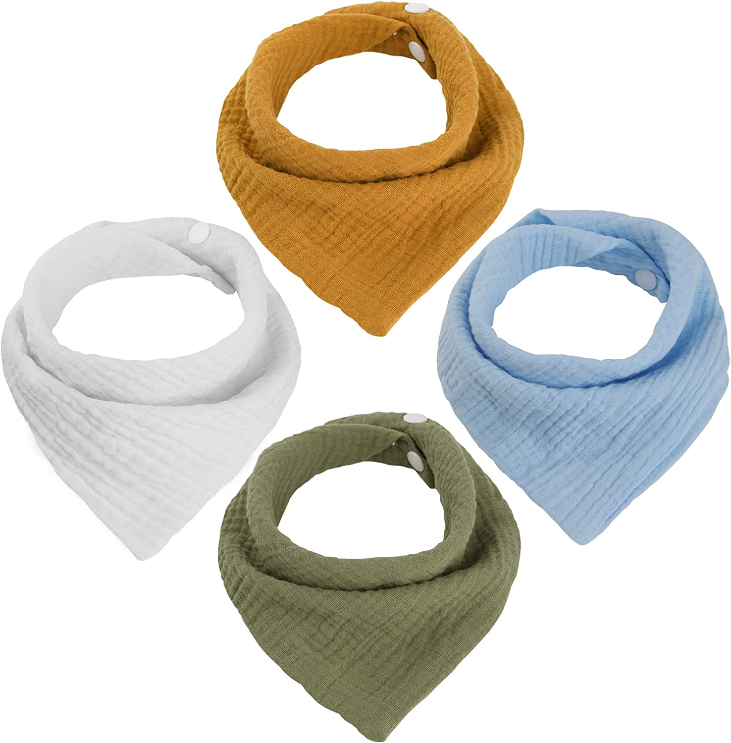 WD&CD Baby Bandana Drool Bib (4 Pack) Adjustable Absorbent Soft Snap Drool Bi... - Picture 10 of 16