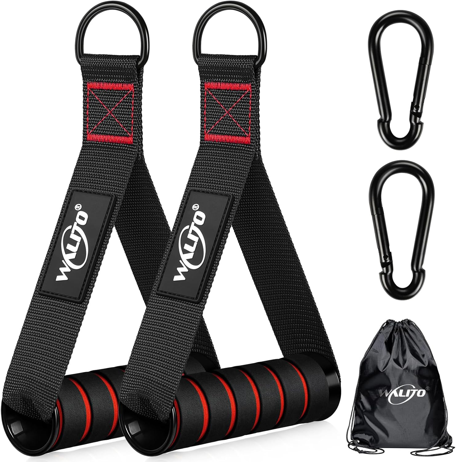 WALITO Exercise Handles, Replacement Cable Machine Attachments for Home Gym Equipment, Pulley System, Pilates, Resistance Bands, Strength Trainer, Heavy Duty Working Out Handles