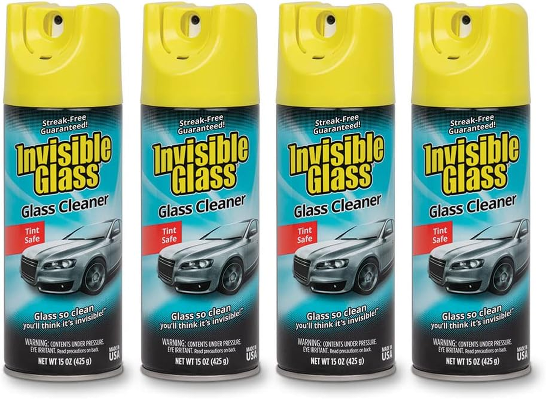 91163-4PK Premium Glass and Window Cleaner for Auto and Home Cleans Glass, Windows, Windshields, Navigation Screens, and More, Streak-Free, Ammonia-Free, Tint-Safe, 15 Oz, Pack of 4