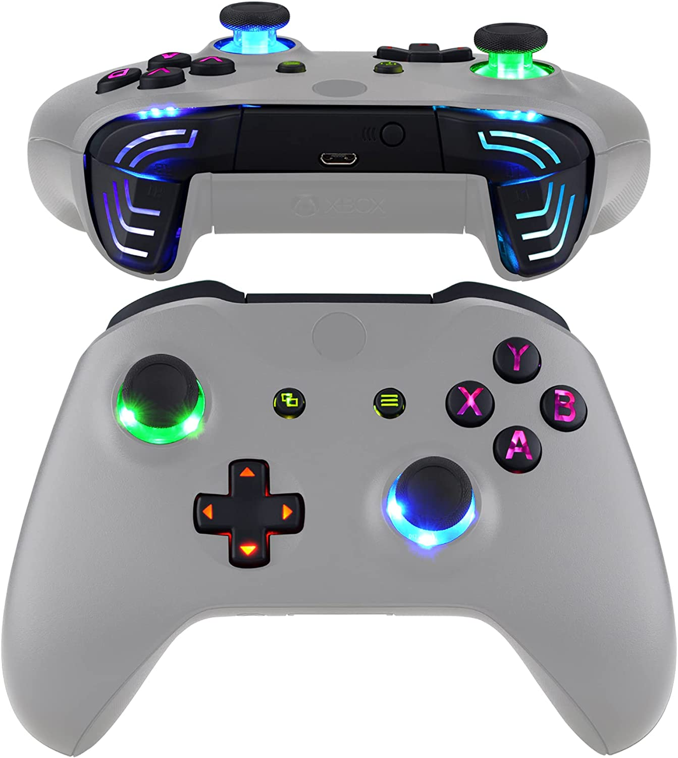 eXtremeRate Multi-Colors Luminated Bumpers Triggers Dpad Thumbsticks Start Ba... - Picture 12 of 14