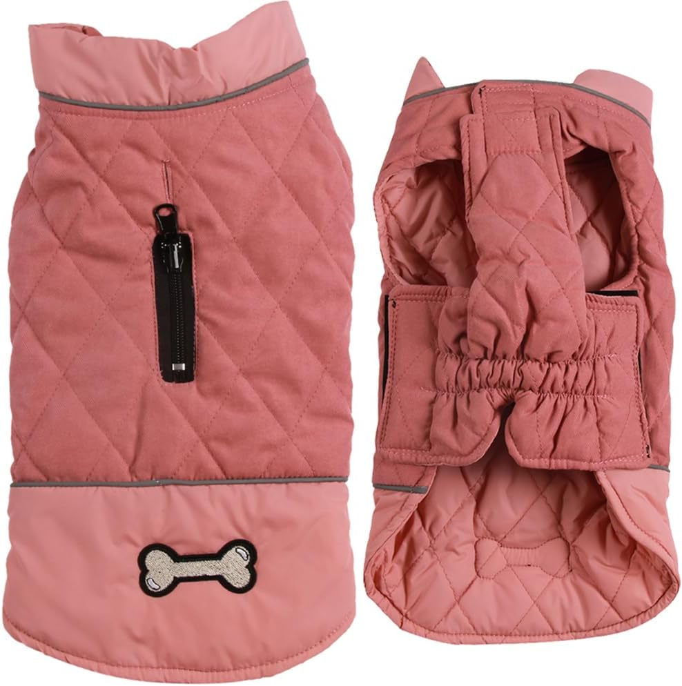 Reversible Dog Coats for Small Dogs Waterproof Warm Puppy Jacket for Cold Winter,Grey S