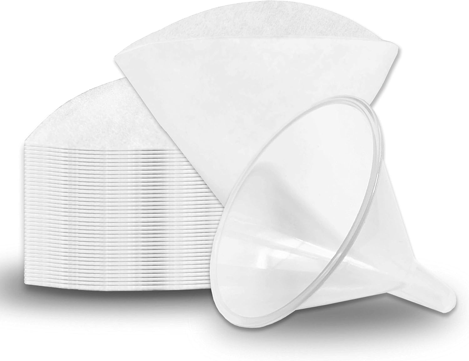 Non Woven Filter Cones Filter Cooking Oil Clean Filtering Deep Fryer, Package of 1 Cone Holder and 50 Filter Cones