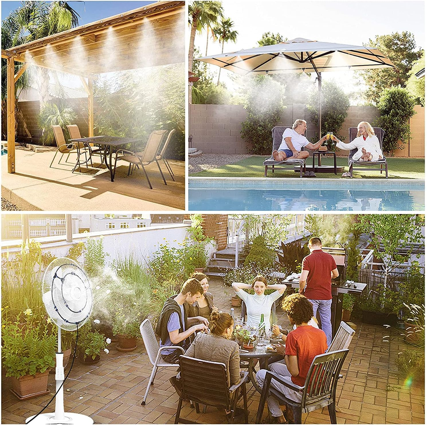 Misting Cooling System,Outside Water Misters for Outdoor Patio,80Ft(24M),Back... - Picture 9 of 13