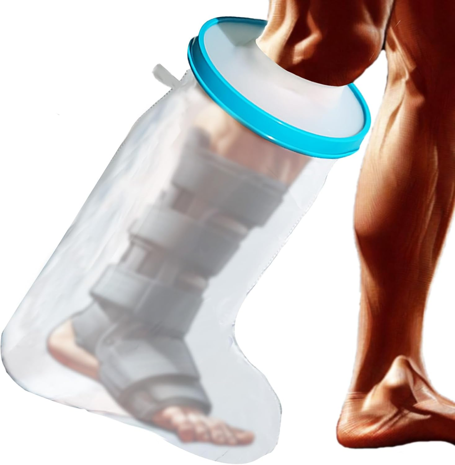 Tideshake - 100% Waterproof Leg Cast Cover for Showering, Reusable Adult Shor... - Picture 10 of 15