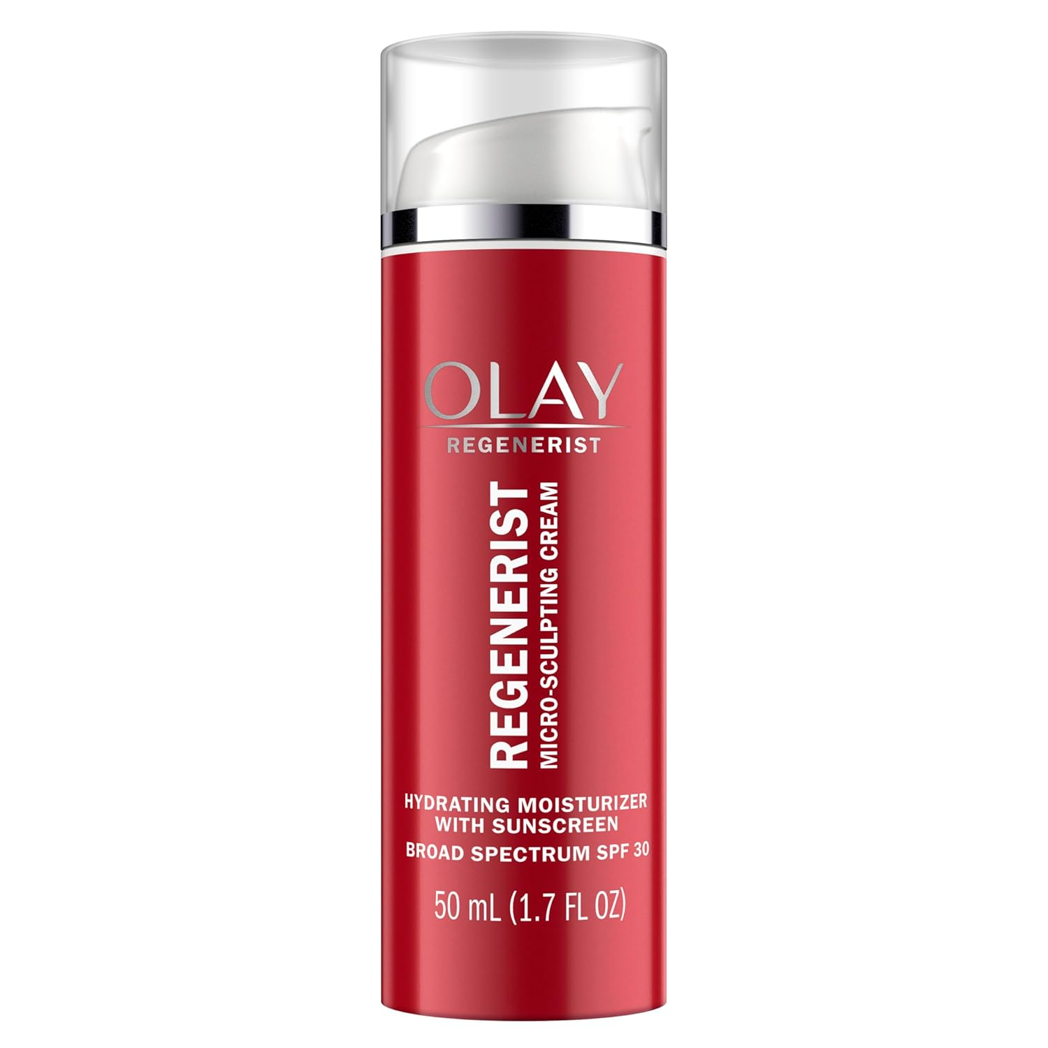 Face Moisturizer by Olay Regenerist Microsculpting Cream with SPF 30 Sunscreen and Vitamin E for Advanced Anti-Aging, 50Ml