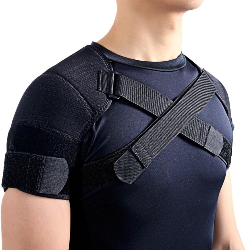 Double Shoulder Support Brace Strap Wrap Neoprene Protector,S