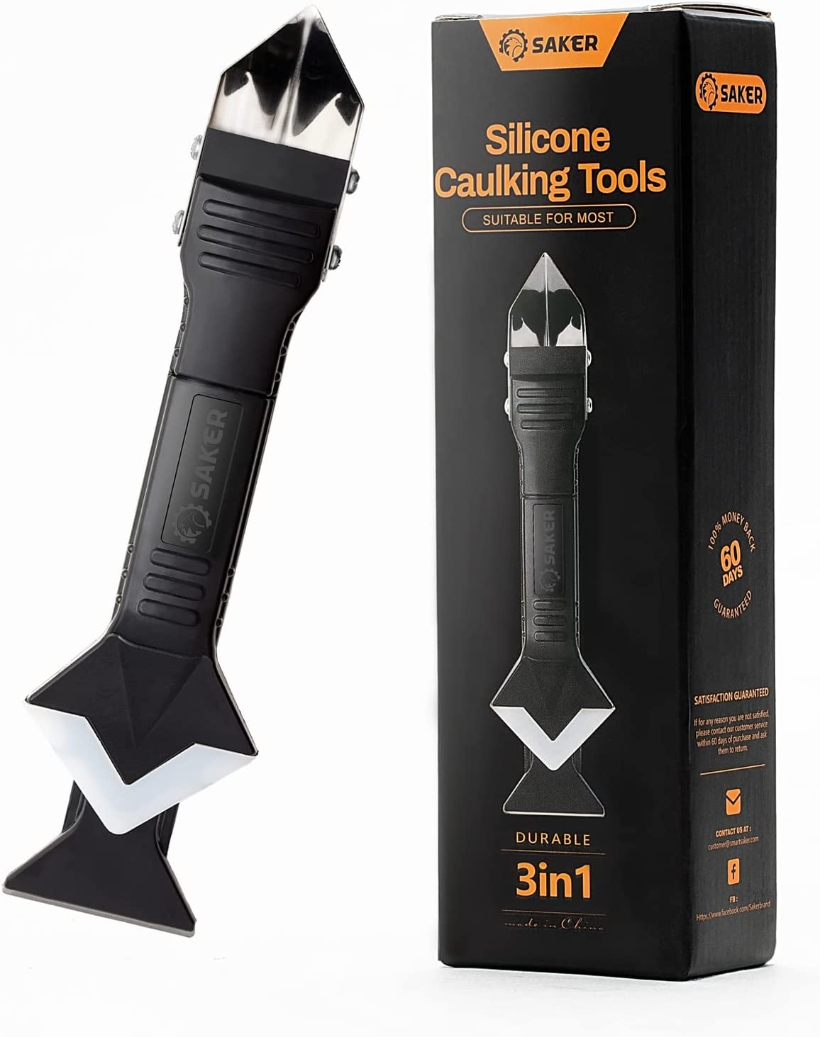 Silicone Caulking Tools-3 in 1 Sealant Finishing Tool Grout Remove Scraper (Stainless Steelhead),Caulk Remover Glass Glue Angle Scraper for Bathroom,Kitchen,Floor,Window,Sink Joint,Frames Seal