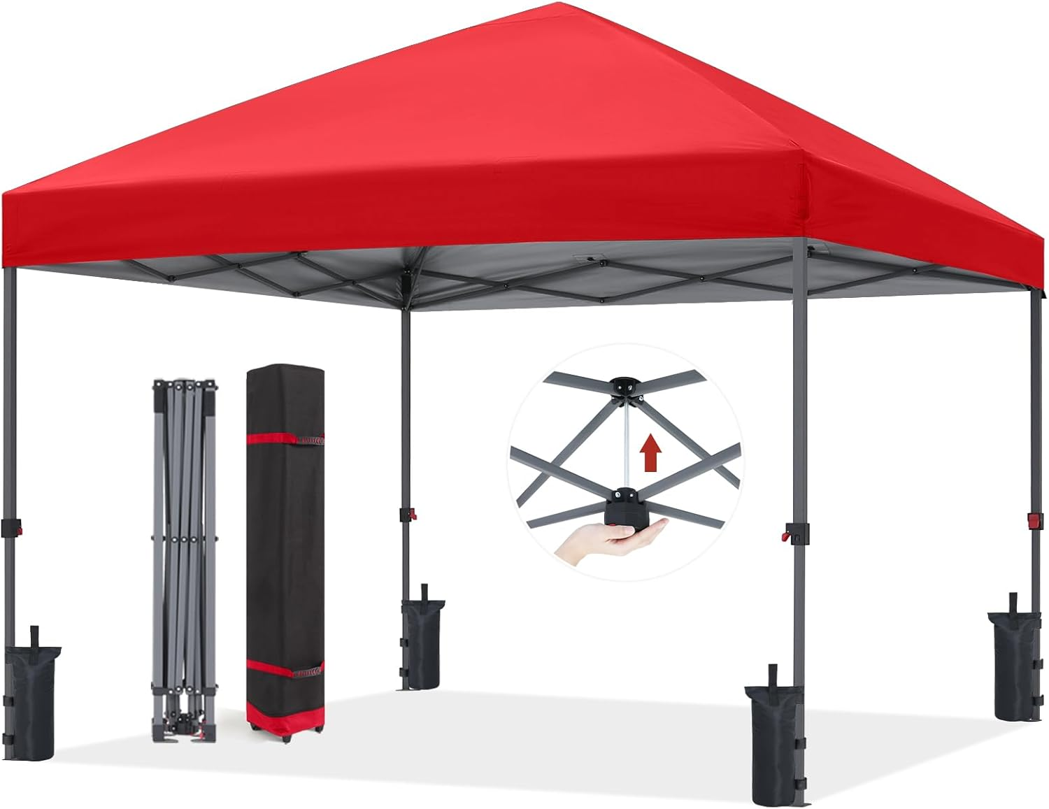 ABCCANOPY Durable Easy Pop up Canopy Tent 10X10, Red