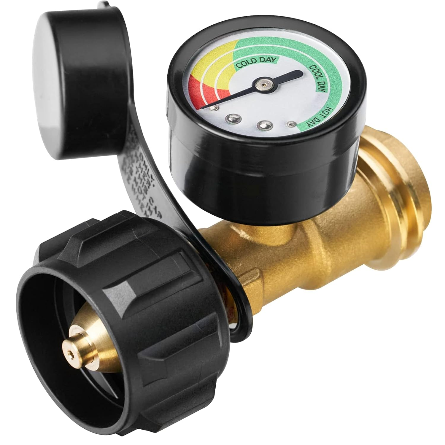 Propane Tank Gauge, 3 Colors Coded Universal for Cylinder, Grill, Heater, RV Camper and More, 5-40 Pound LP Tank Gas Level Indicator, QCC1 / Type 1 Connection