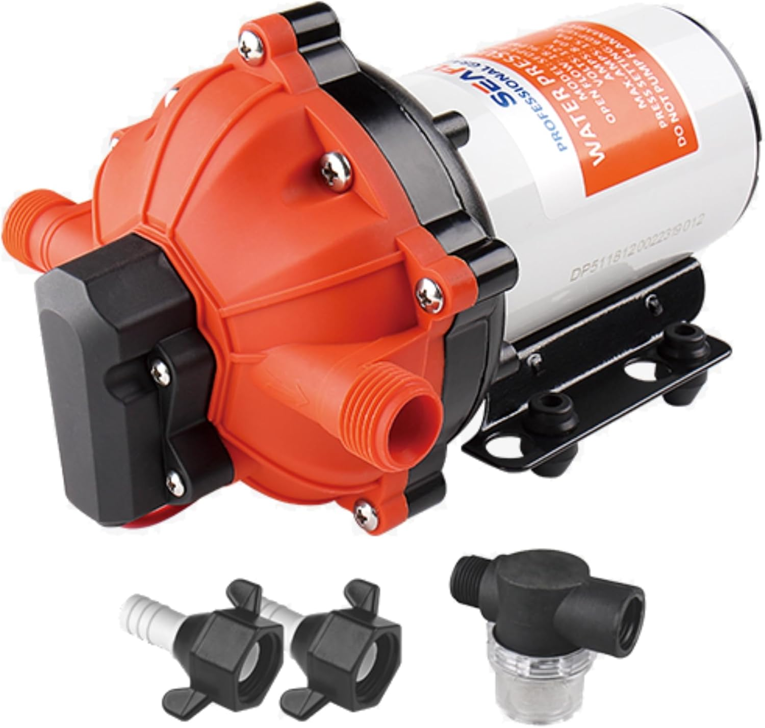 55-Series Diaphragm Pump - 12V DC, 5.5 GPM, 60 PSI with Heavy Duty Pressure Switch | Self-Priming, Quiet Operation, 4-Year | Ideal for RV, Marine, and Off-Grid Water System