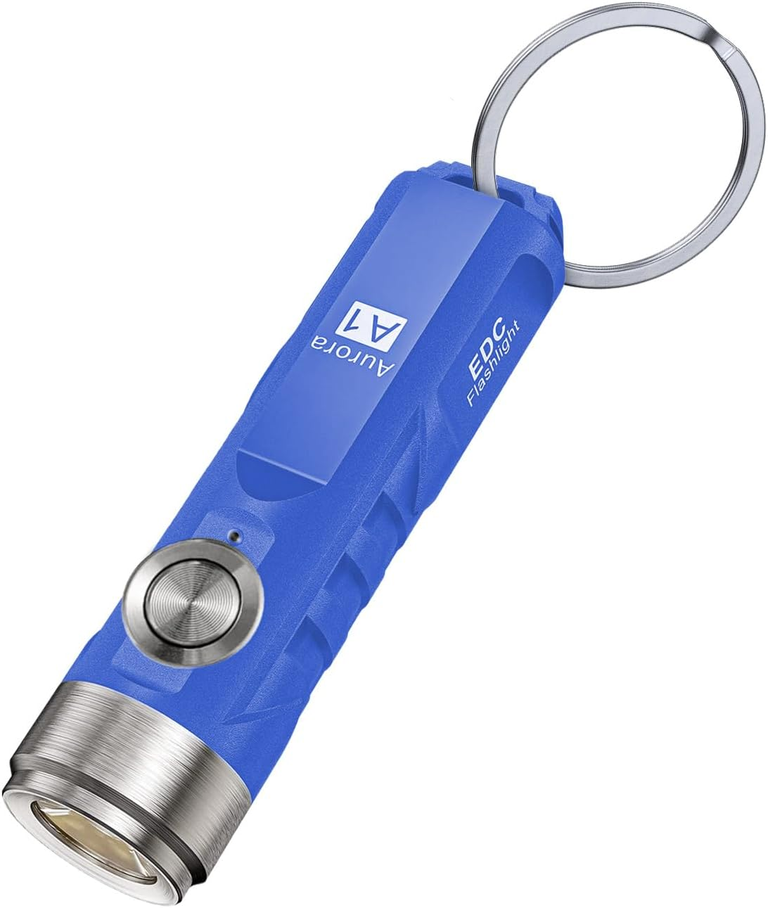 Rovyvon Aurora A1 G4 USB C Rechargeable Mini EDC Flashlight, Small Bright Keychain Flashlight 650 High Lumens, EDC Gadget with Clip for Camping, Hiking, Emergencies (Blue)