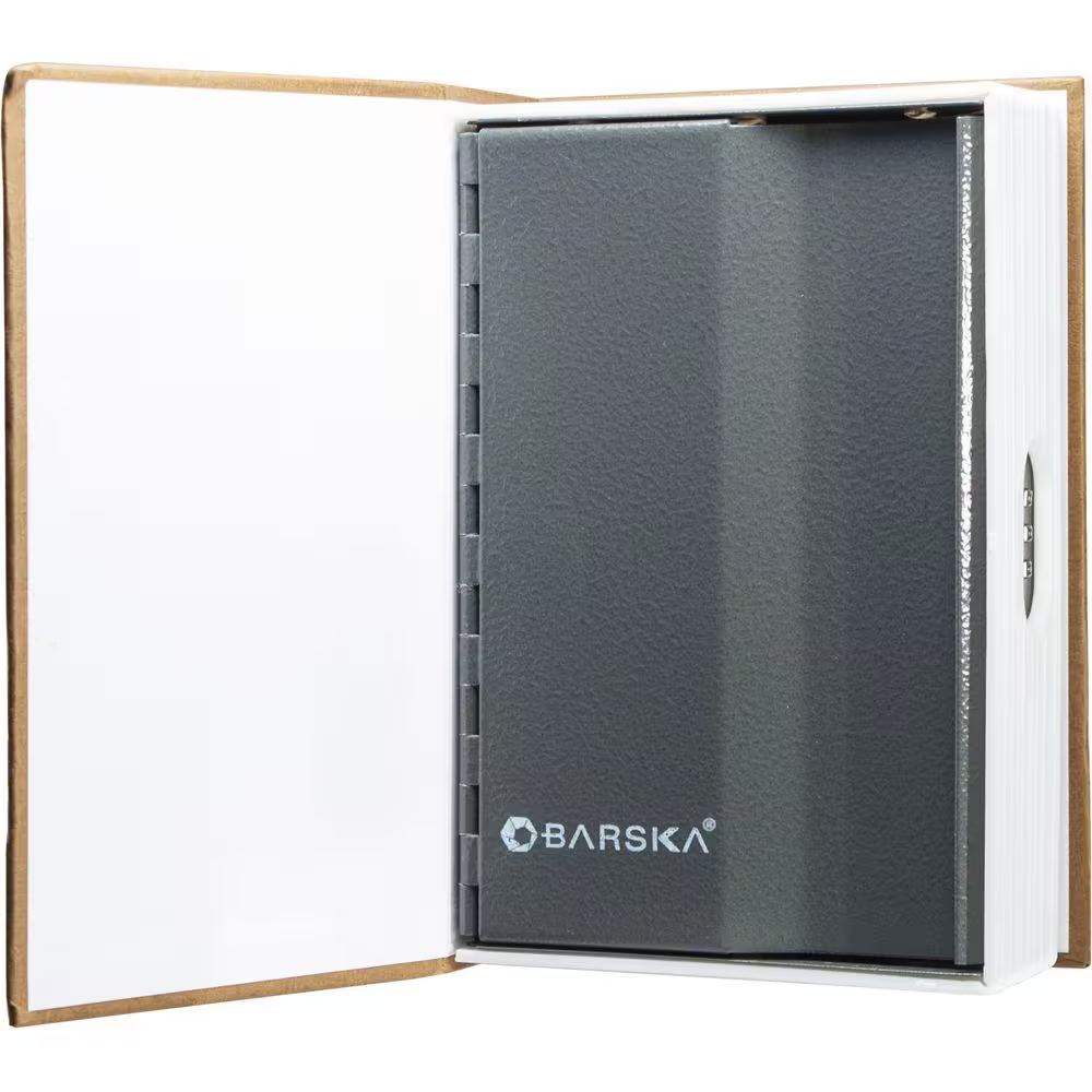 0.02 Cu. Ft. Steel Book Lock Box Safe with Combination Lock