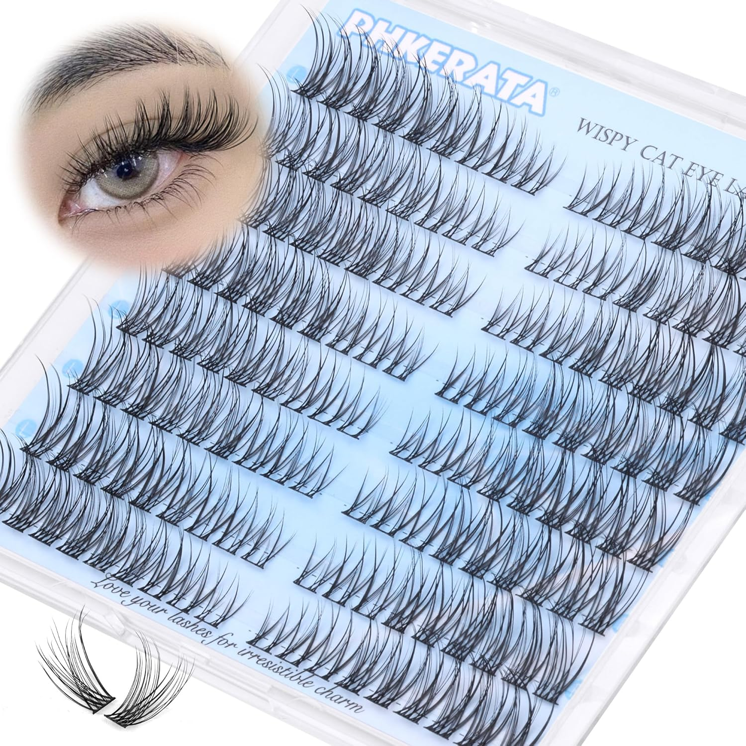 Wispy Lash Clusters Natural Eyelash Clusters 7-15 Mm C Curvature Eyelash Clusters Lashes 144 Pcs Wispy Cat Eye Individual Lashes Clusters DIY Eyelash Extensions