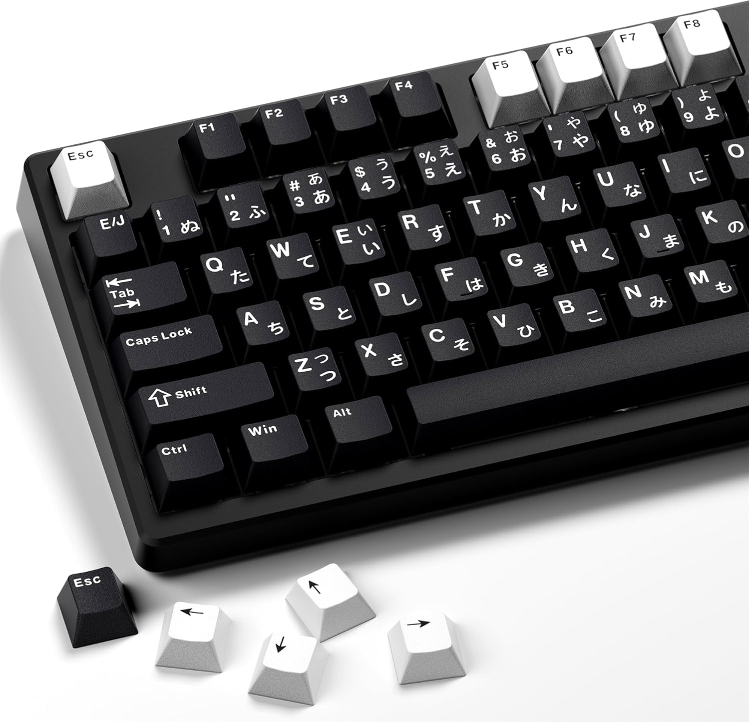 XVX Black Japanese Keycaps, Double Shot PBT Keycap Set, 146 Keys Cherry Profile WOB Keycaps Fit for Cherry Gateron MX Switches Mechanical Gaming Keyboard