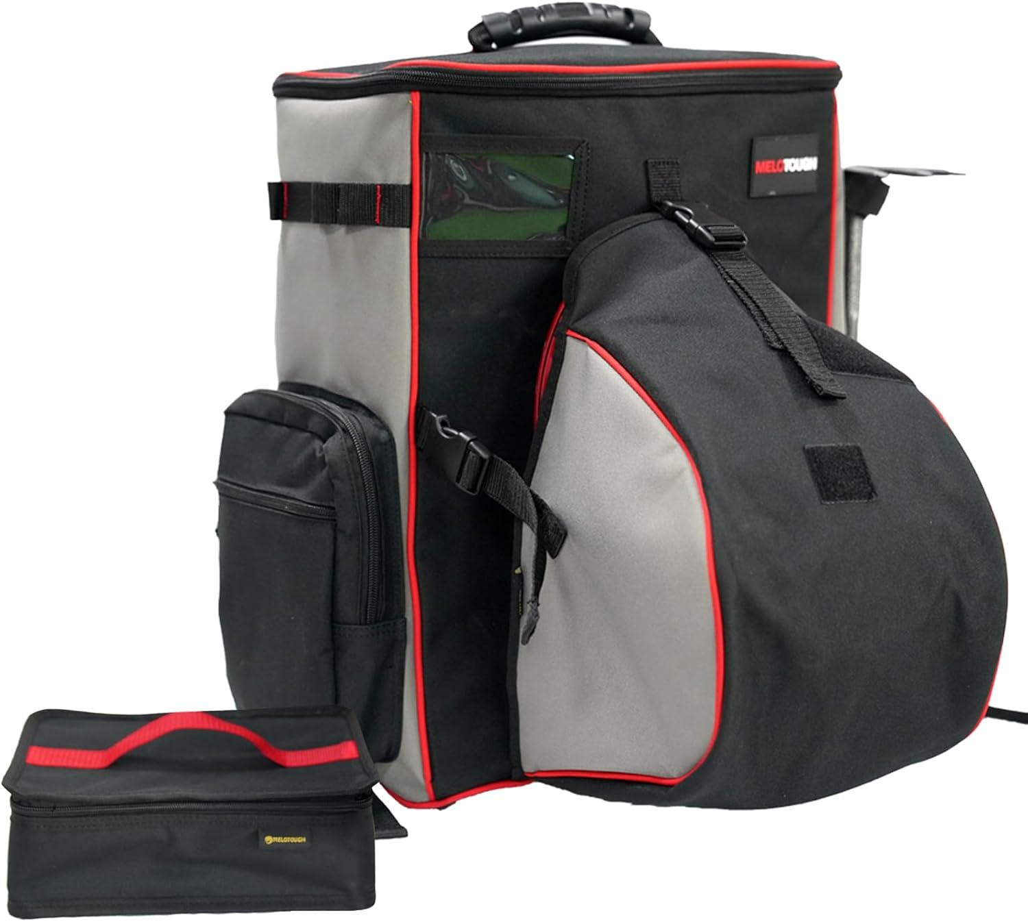 MELOTOUGH Welding Tool Backpack for Tools and Helmet Extreme Gear Pack with Helmet Catch Including Lunch Box