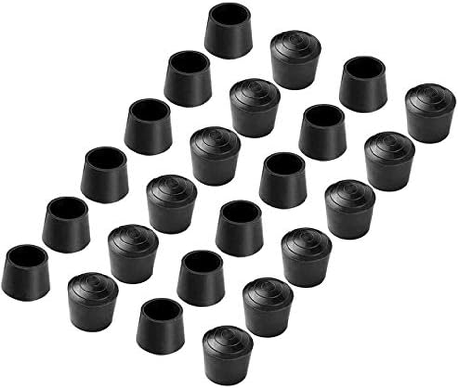 50Pcs Chair Leg Cap Tips, 7/8 Inch Rubber Black round anti Slip Caps Chair Legs for Table Folding Chairs (50Pcs)