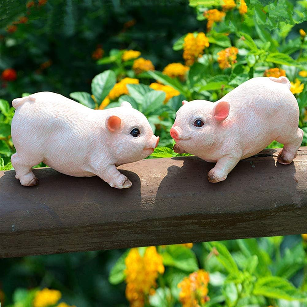 XIFIRY Animal Garden Gnomes Statue Cute Pig Funny Outdoor Sculpture Resin Law... - Picture 10 of 13