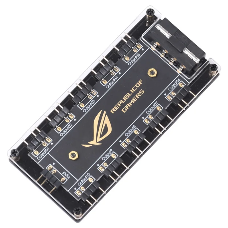 5V 3 Pin ARGB Cable Splitter Hub ASUS AURA SYNC RGB Fan Hub Adapter SATA Power Extension Cable Adapter LED Strip Light PC Cooler