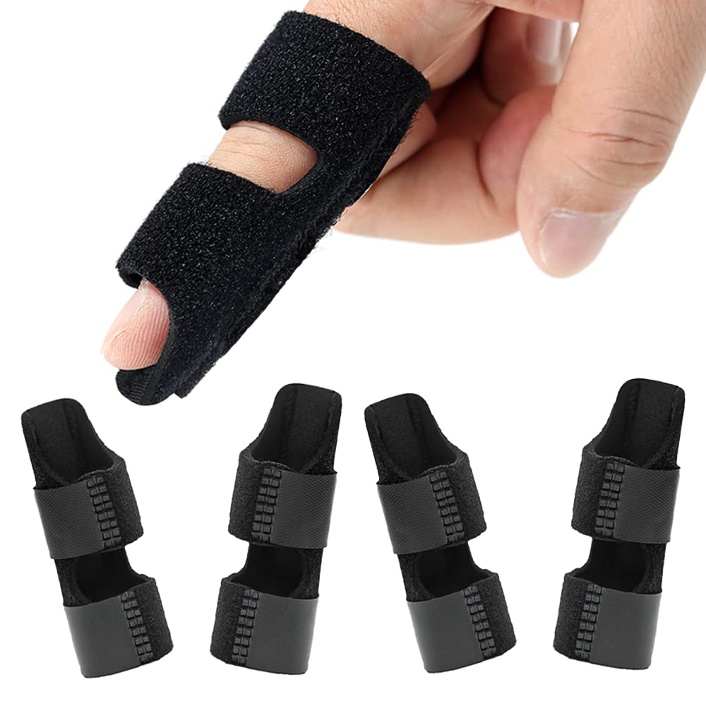 4 Pcs Trigger Finger Splints/Brace for Knuckle Immobilization,Broken Protector and Straightening Arthritis Relief,Pain Relief,Fits Index,Middle, Ring Fingers