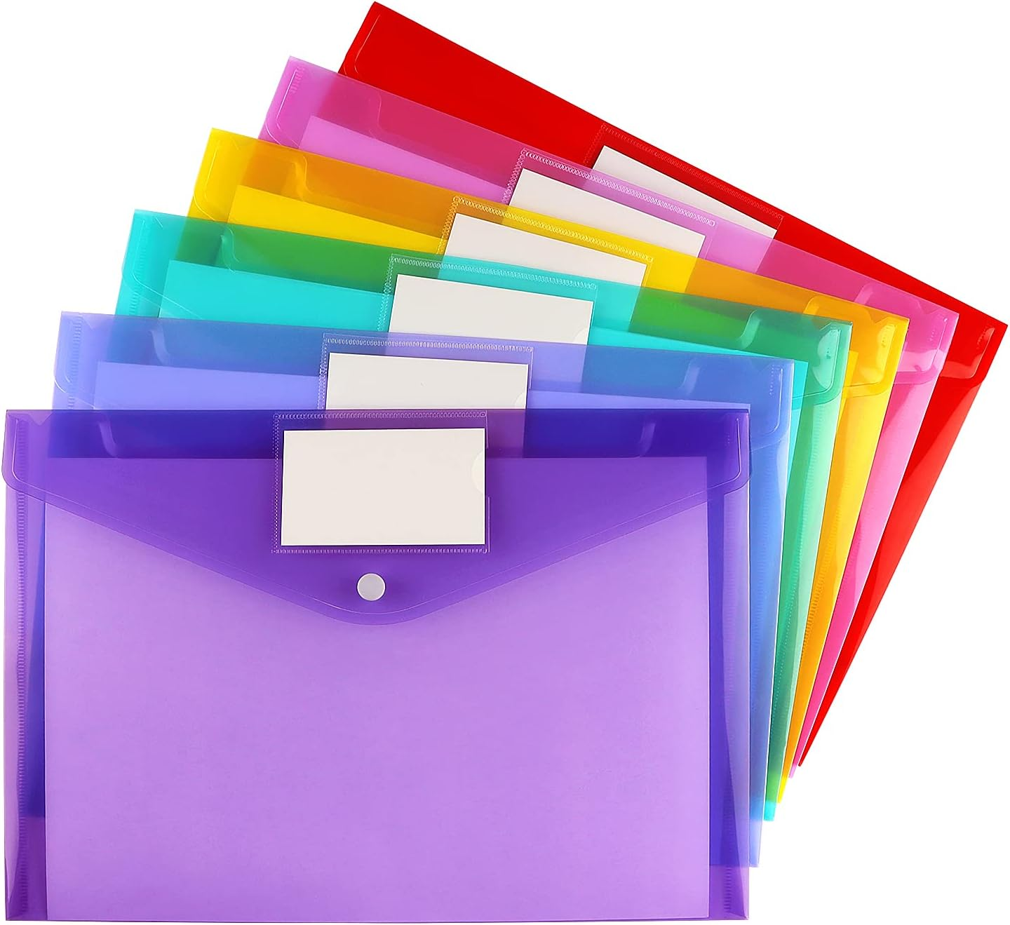 Clear Document Folders Plastic Envelopes 6 Pack Poly Envelopes Label Pocket A4