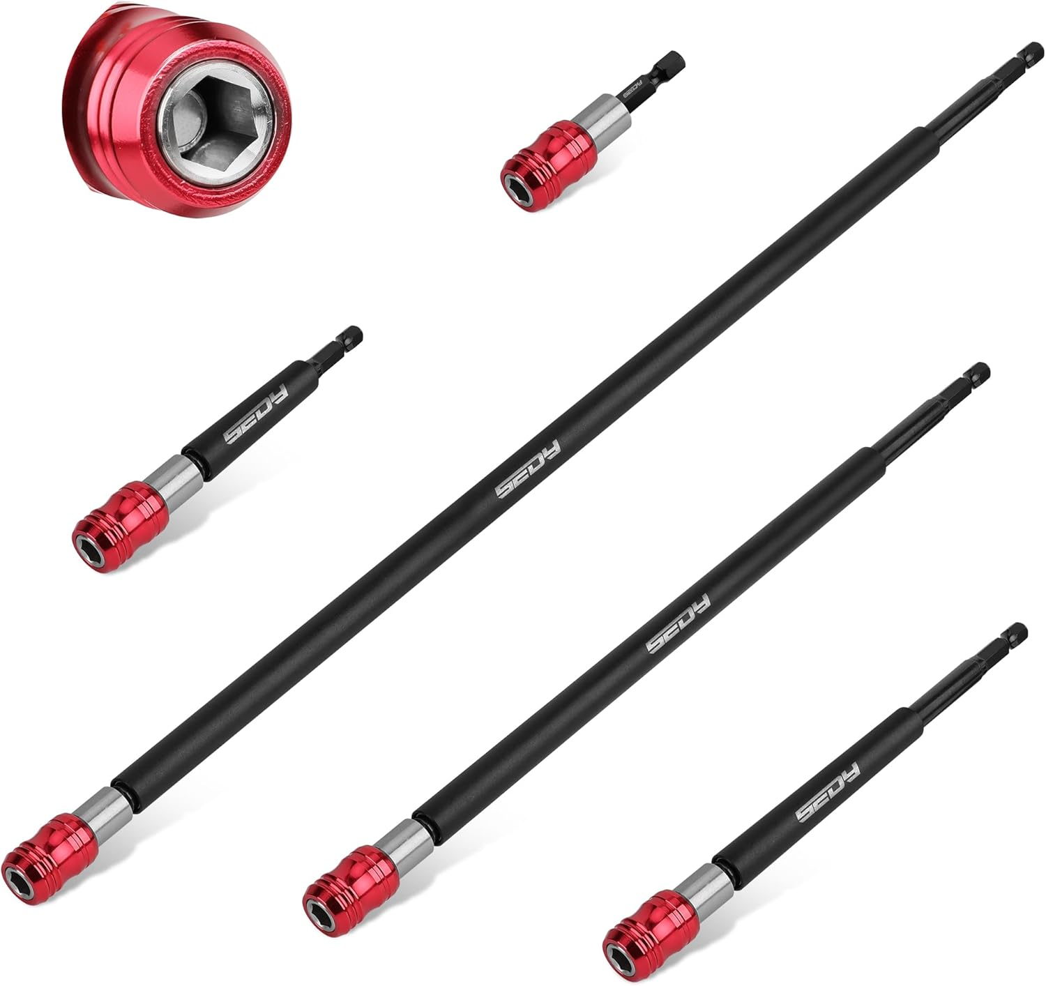 Soportes magneticos destornillador largos 5 piezas acero crv adaptador rapido