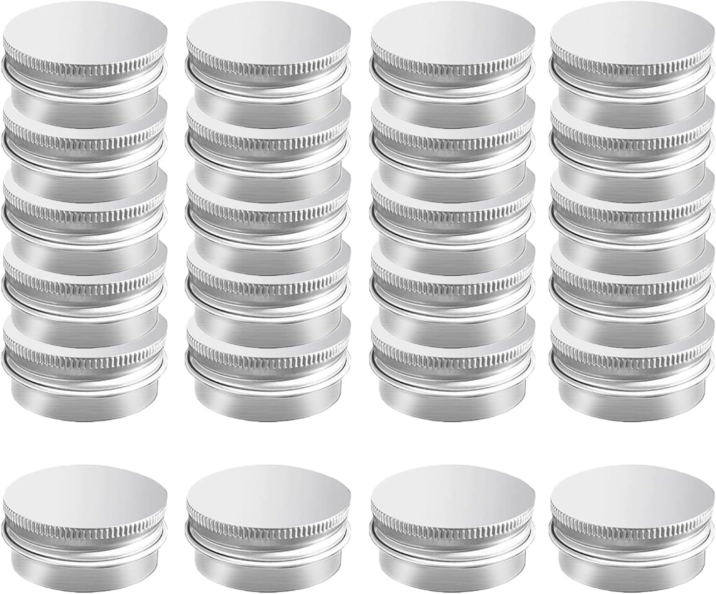 20 Pack 1 oz Aluminum Tin Jar with Screw Lid 30 ml Round Refillable Containers