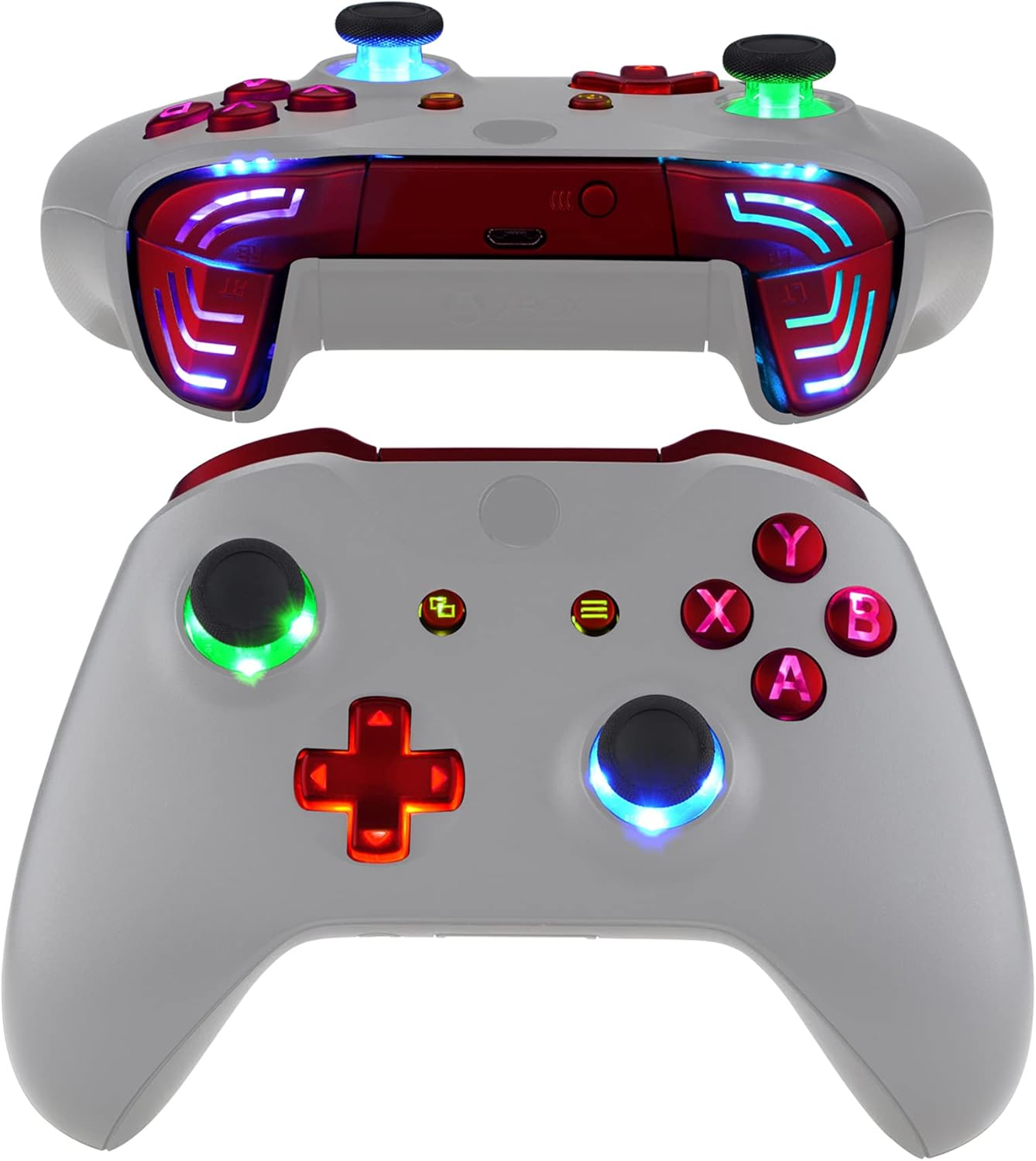 eXtremeRate Multi-Colors Luminated Bumpers Triggers Dpad Thumbsticks Start Ba... - Picture 11 of 14