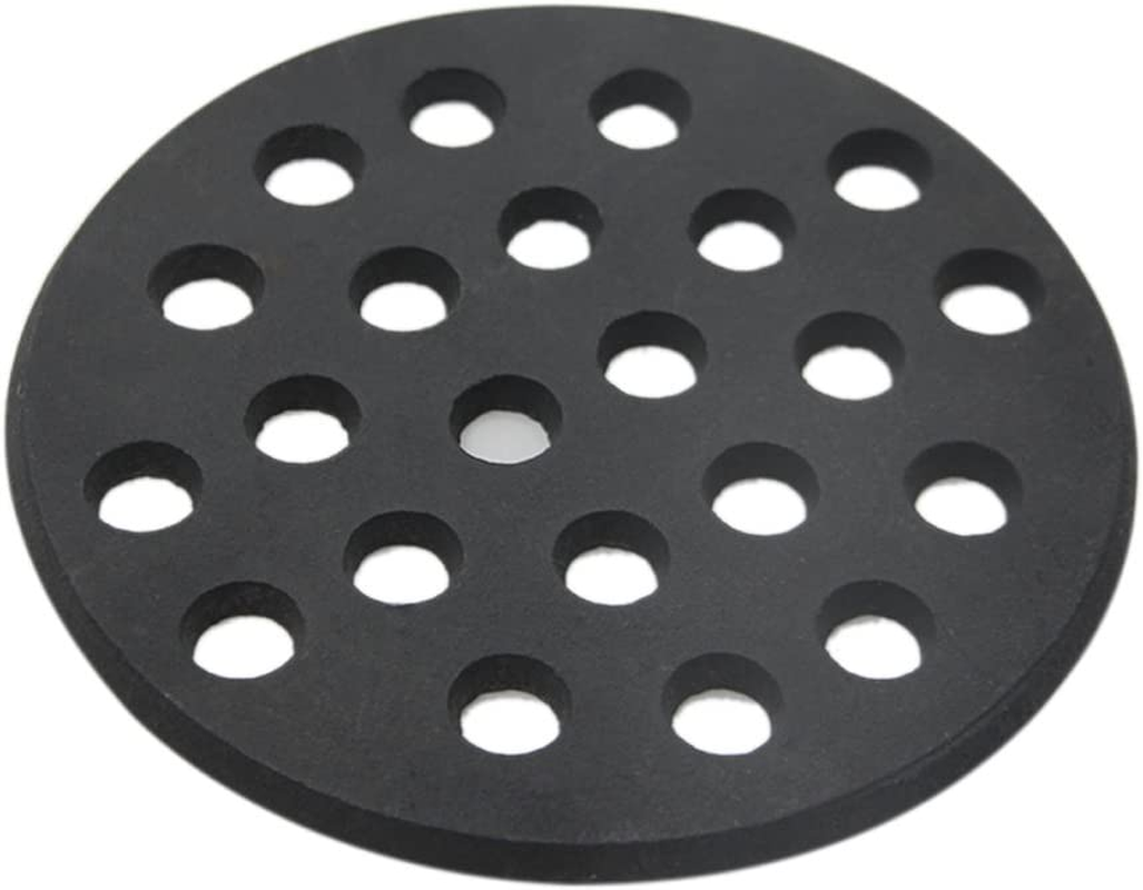 Round Cast Iron Bottom Fire Grate for Big Green Egg, BBQ High Heat Charcoal Plate Fit for S/Mini/Medium Big Green Egg Fire Grate Grill Charcoal Replacement Parts Green Egg Accessories-6.5In MFGC