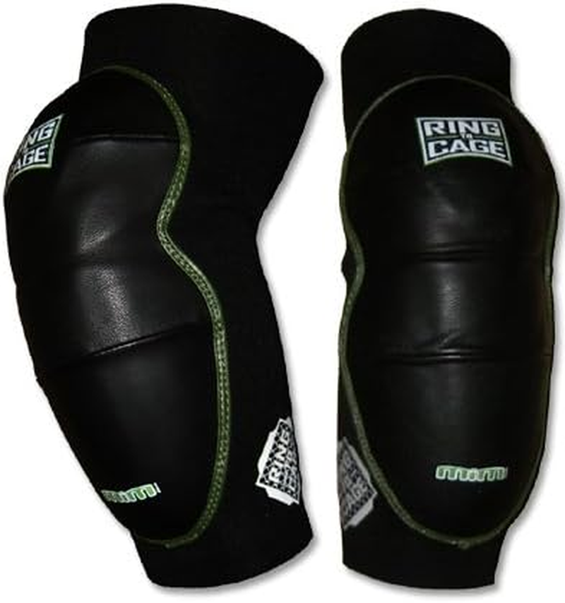 Deluxe Mim-Foam Elbow Pads - Leather for Muay Thai, MMA, Kickboxing, Stand Up,