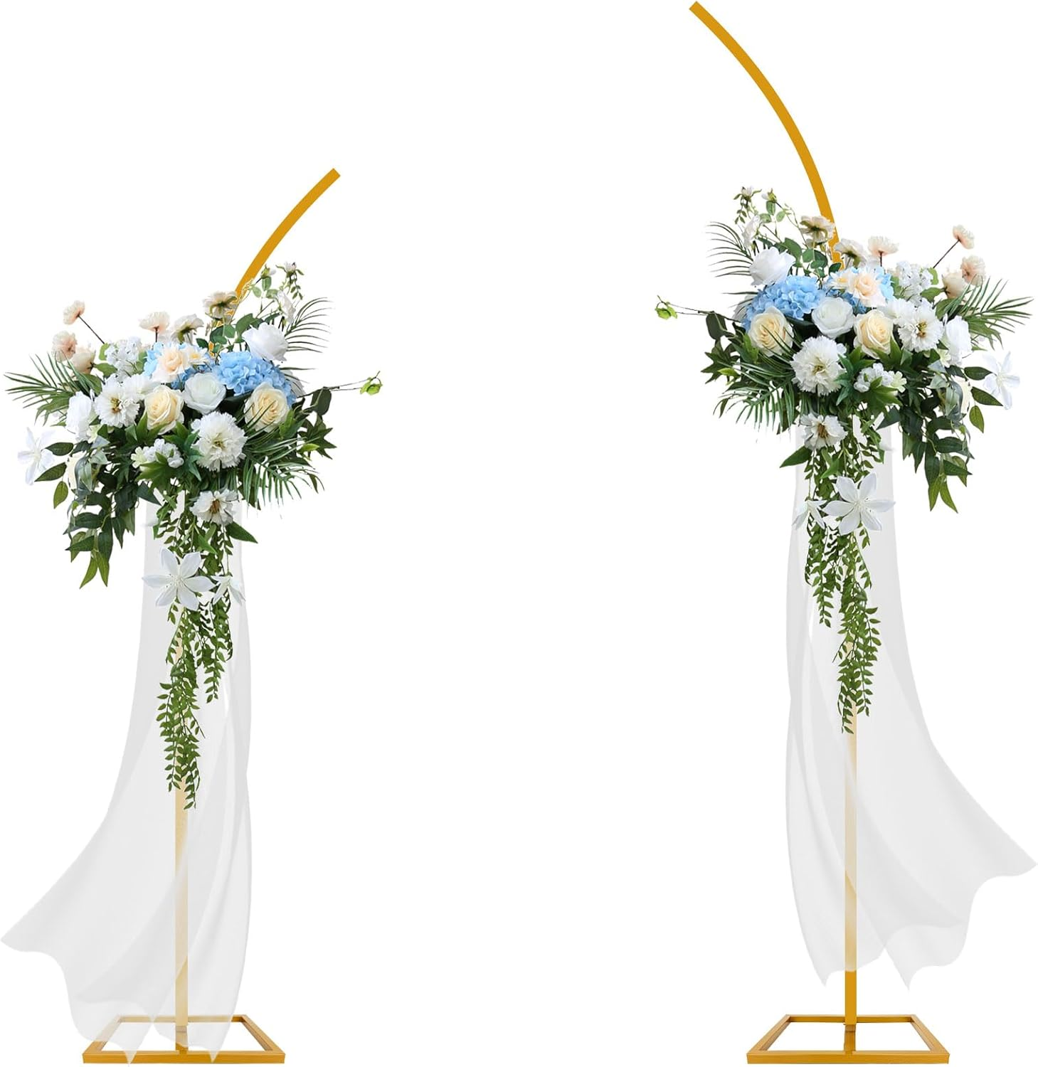 Set de 2 arcos de metal dorado 8FT y 6.2FT para bodas fiestas y eventos nuevos