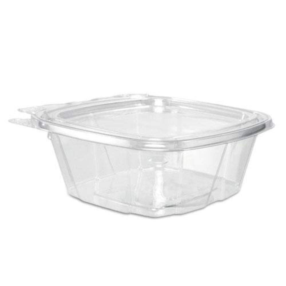 CH12DEF 12 Oz Tamper-Resistant Clear Hinged Container with Flat Lid (Case of 200)