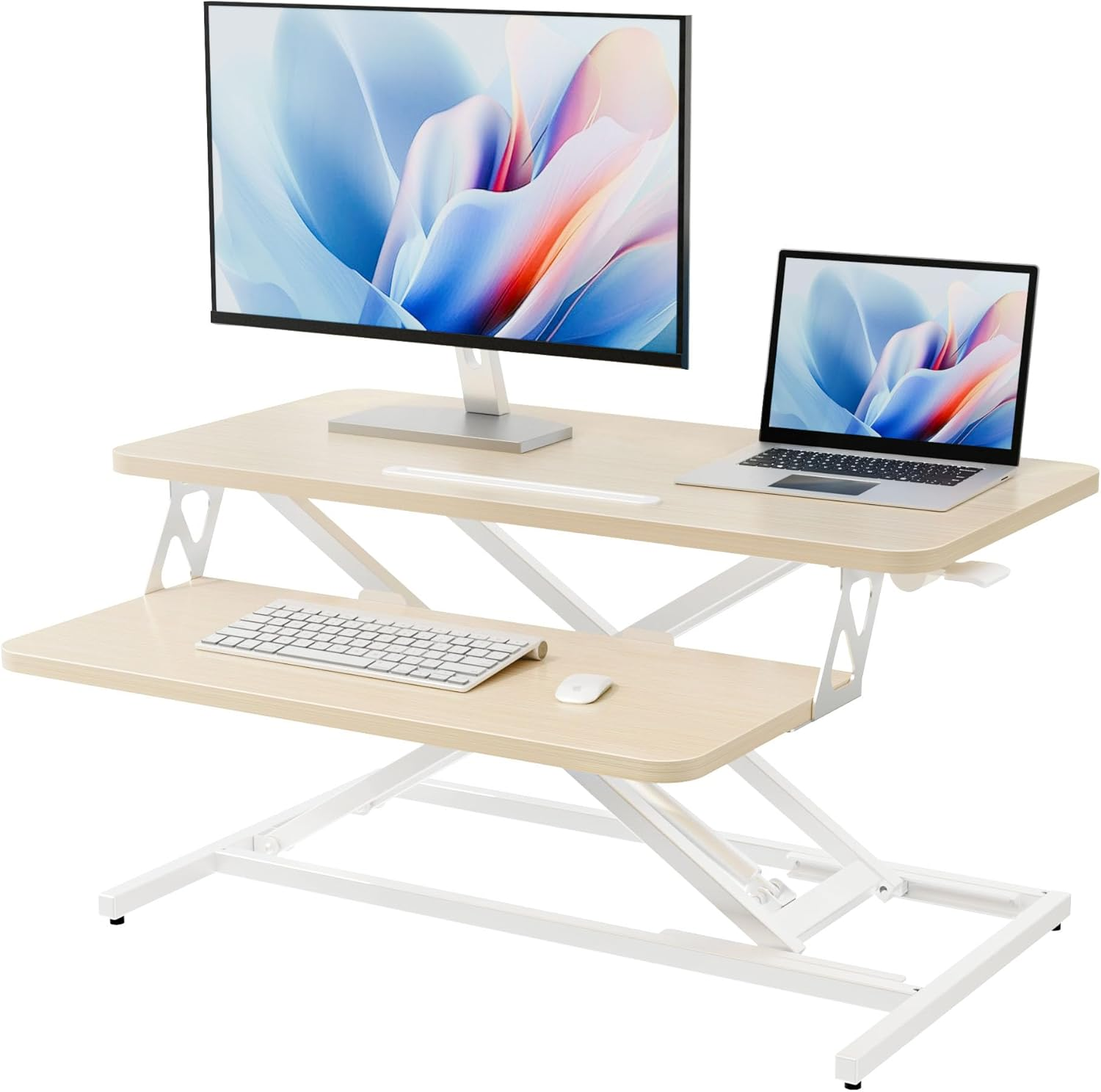 ERGOMAKER Height Adjustable Standing Desk Converter - 81cm (32 Inch) Wide Pla... - Picture 2 of 2