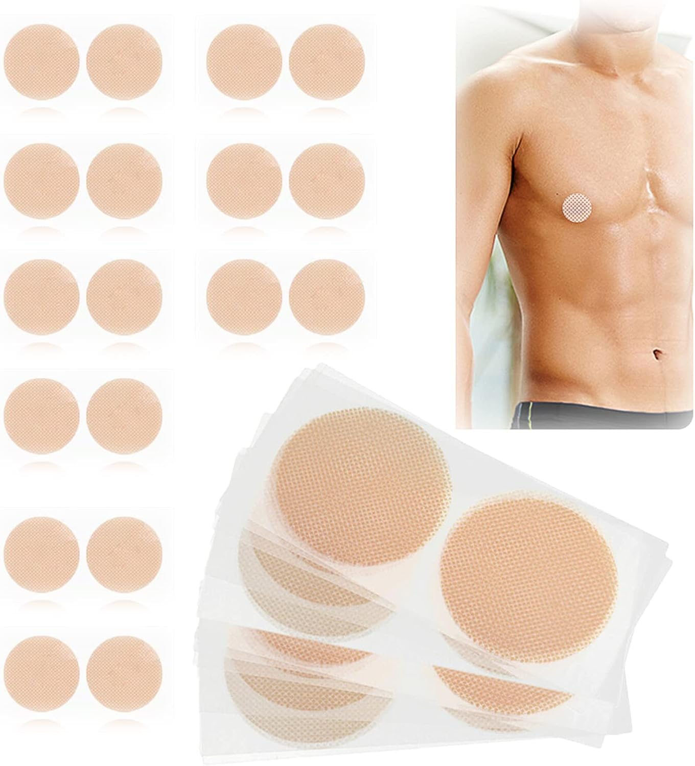 150 Pairs Nipple Cover for Men, Mens Tape Pasties Patch Nipple Covers Nipple 