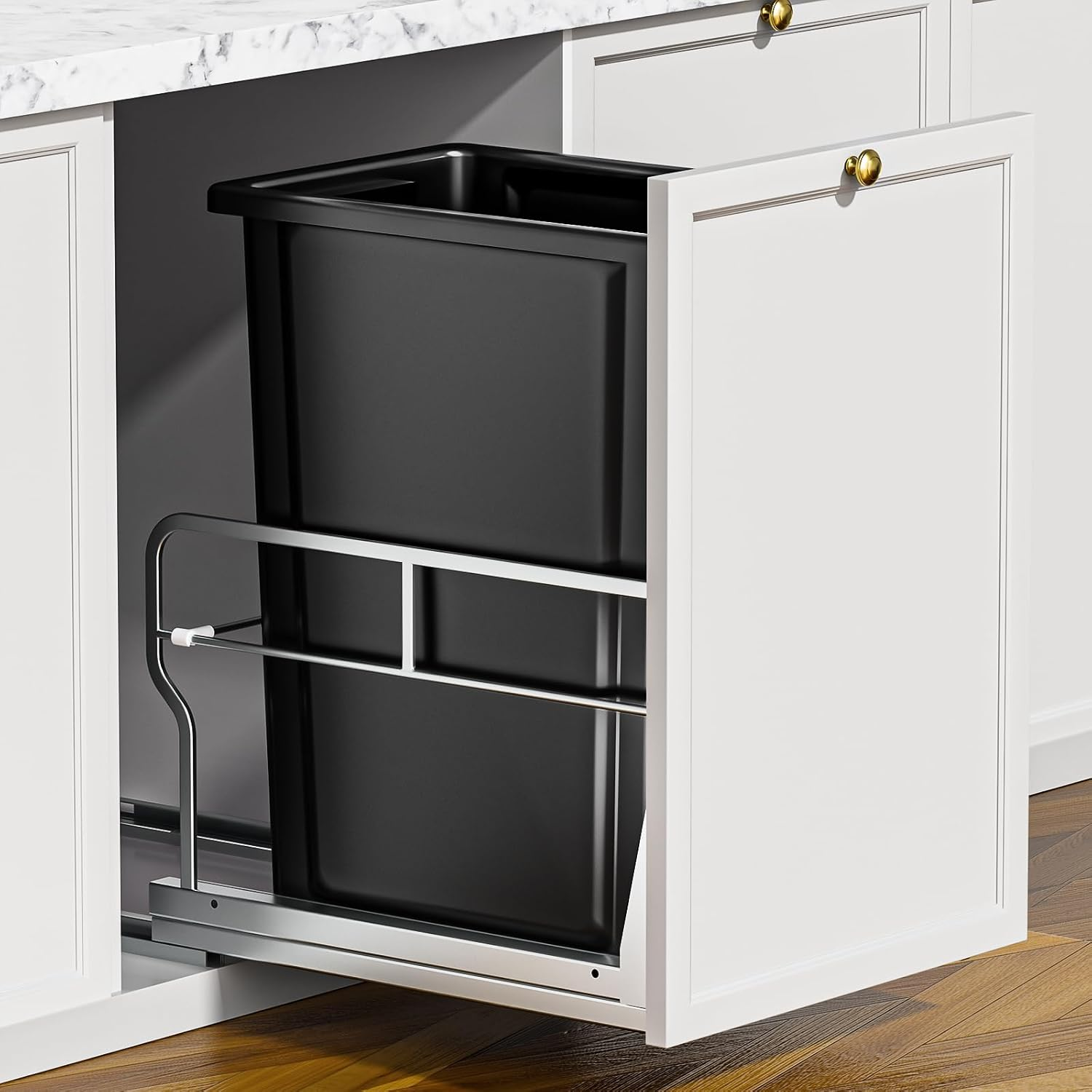 8 Gal Pull Out Trash Can under Cabinet with Soft-Close Slides