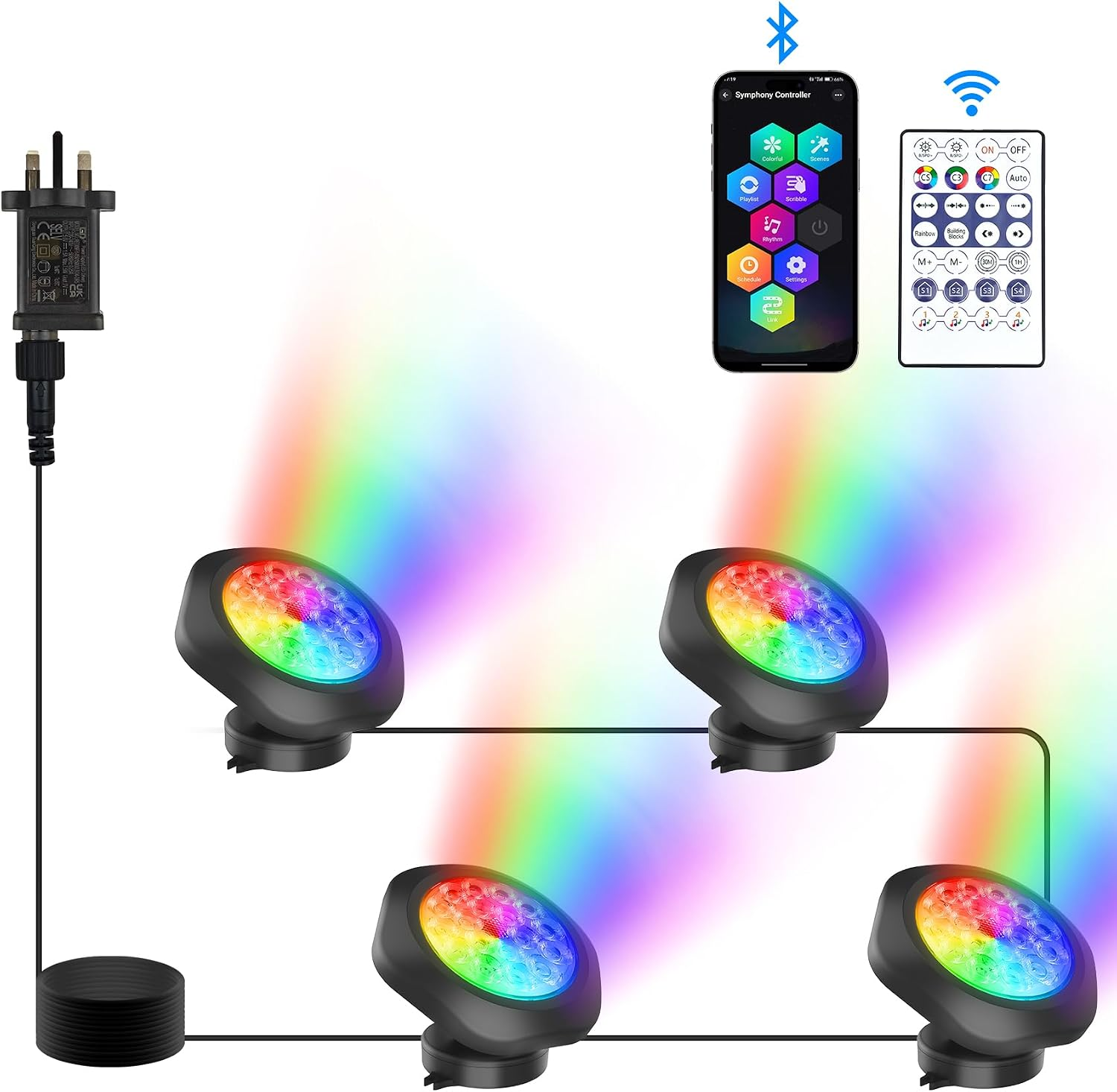 Pond Lights, RGB Underwater Landscape Lights Mains Powered