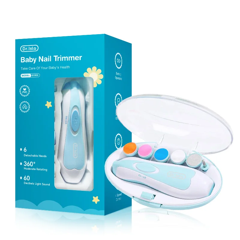 Dr.Isla Electric Baby Nail Clipper LED Light Baby Nail Trimmer Baby Care Set 4-Speed Speed Adjustment with Low Noise
