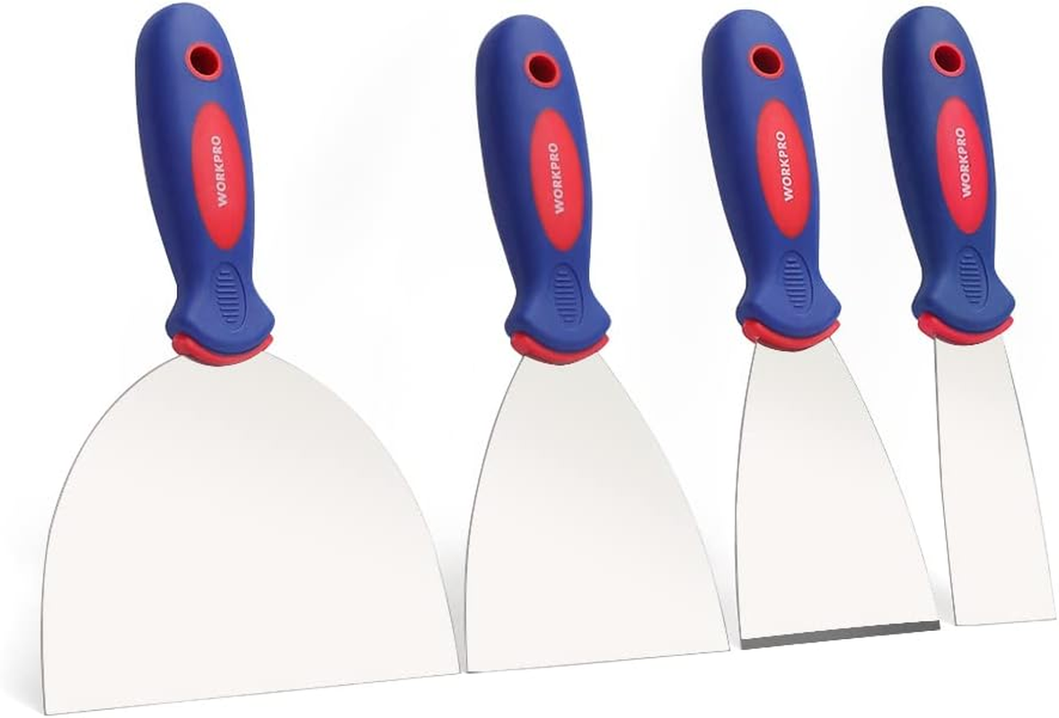 4-Piece Putty Knife Set, Stainless Steel Made - Perfect for Drywall Spackle, Taping, Scraping Paint, 1.5