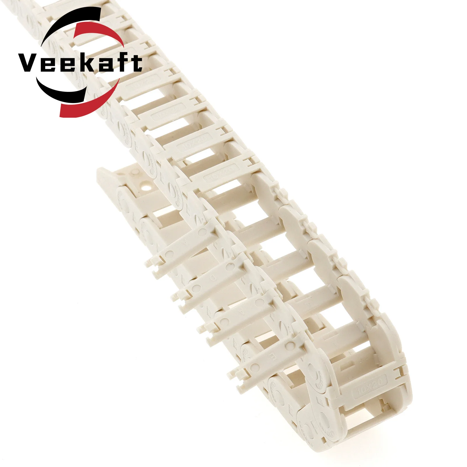 PA66 White Open Type Drag Chain Bridge 10X11 10X15 10X20 10X30 -1M Length Cable Carrier with Connector for CNC 3D Printers Voron