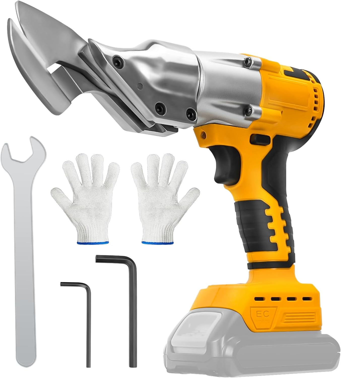 Cordless Metal Shear for Dewalt 20V Max Battery, Brushless 14GA Steel Metal Cutter with 360° Roftaiting Head, 221 Ft-Lbs Torque for Cutting Stainless Sheet, Iron, Carpet, Leather,Cardboard(No Battery)