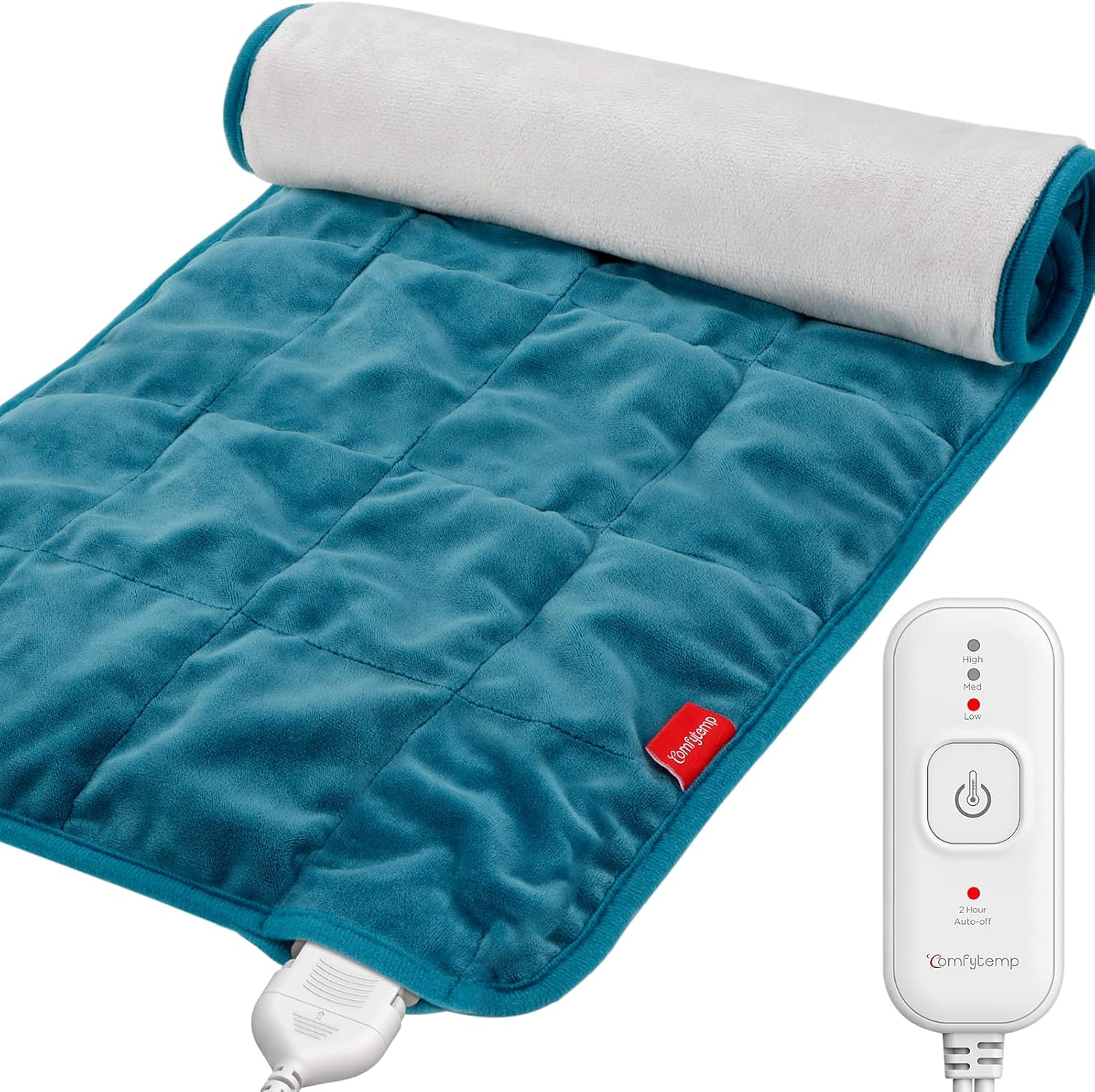 Weighted Heating Pad for Back & Period Cramps, FSA Eligible, Birthday Gifts for Mom Dad Women Men, 2.2Lb HSA Electric Heat Pad for Neck Shoulder Pain Relief, 2H Auto-Off Heated Pad, 12X24
