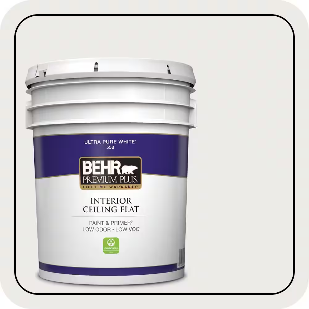 5 Gal. #BL-W14 White Ceiling Flat Interior Paint & Primer