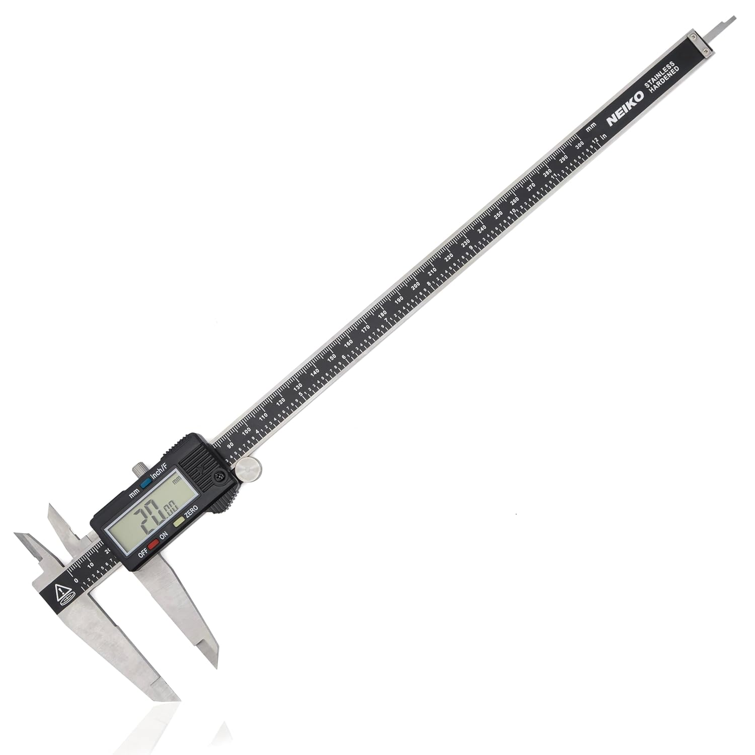 NEIKO 01409A 12” Electronic Digital Caliper | Extra Large Display | 0-12 Inches | Inch/Fractions/Millimeter Conversion | Polished Stainless Steel
