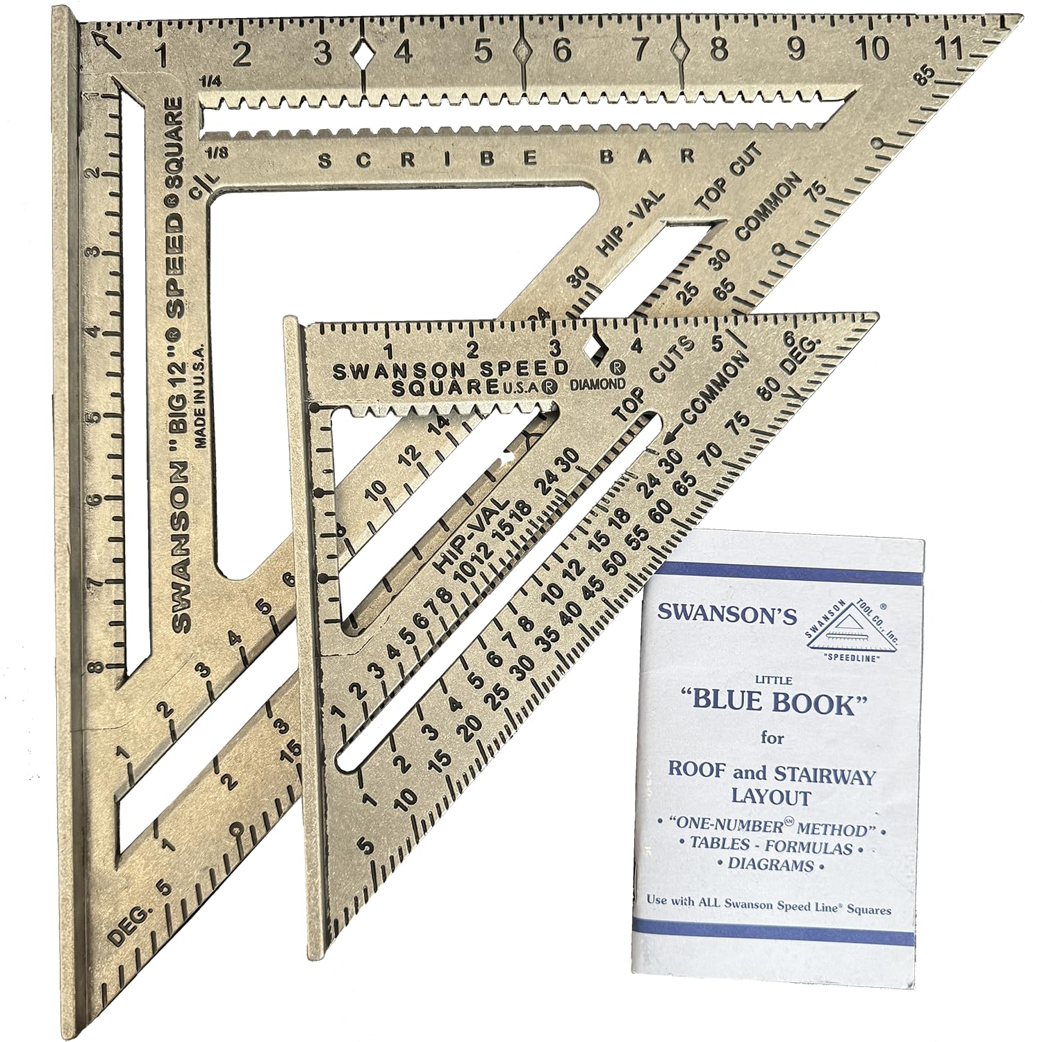 Pack Valor Escuadra Rapida 7 Pulgadas y Escuadra Grande 12 Sin Barra Azul