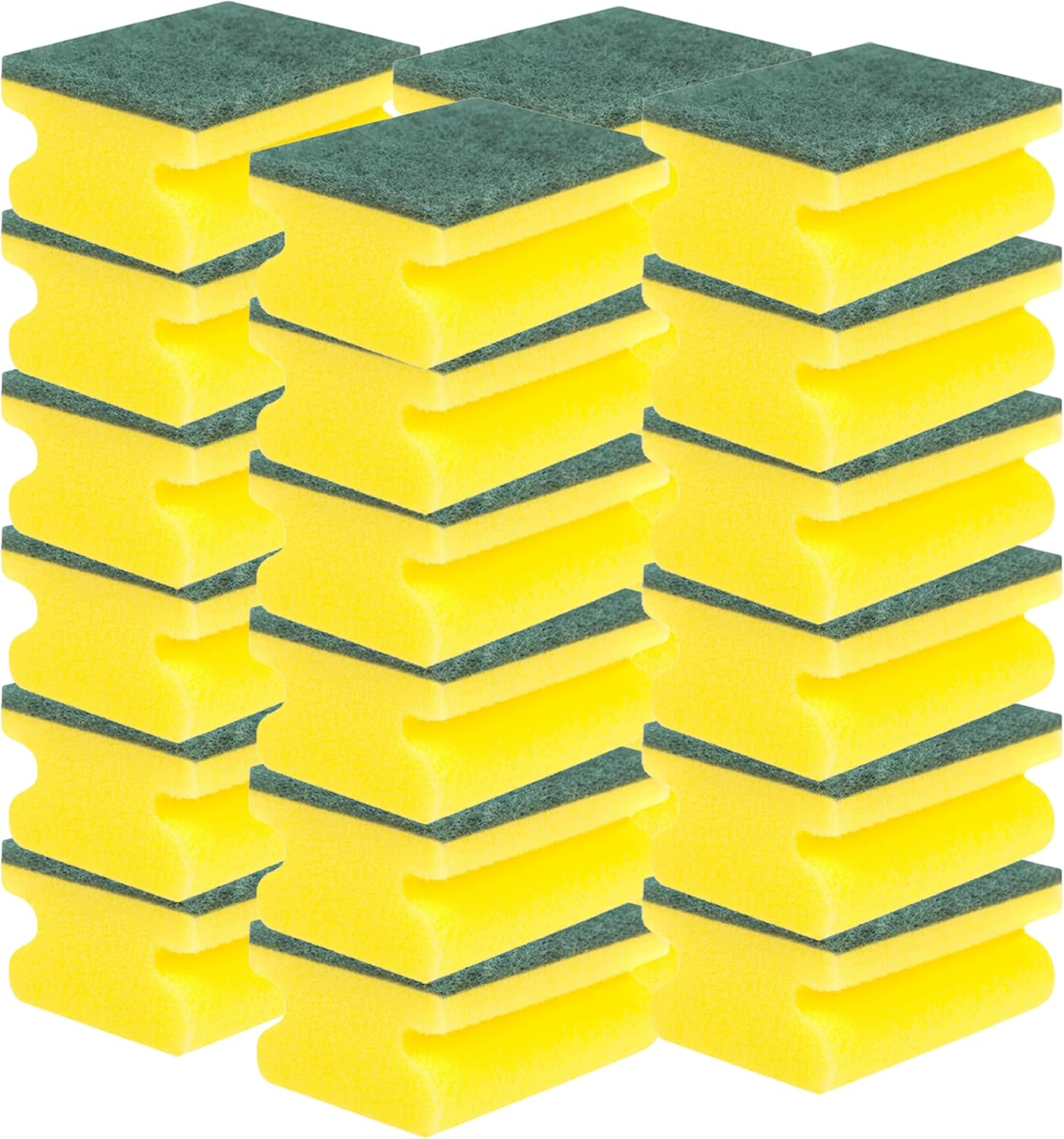24x Non-Scratch Scrub Sponges 🧽 Dual-Sided Cleaning Pads for Kitchen & Home
