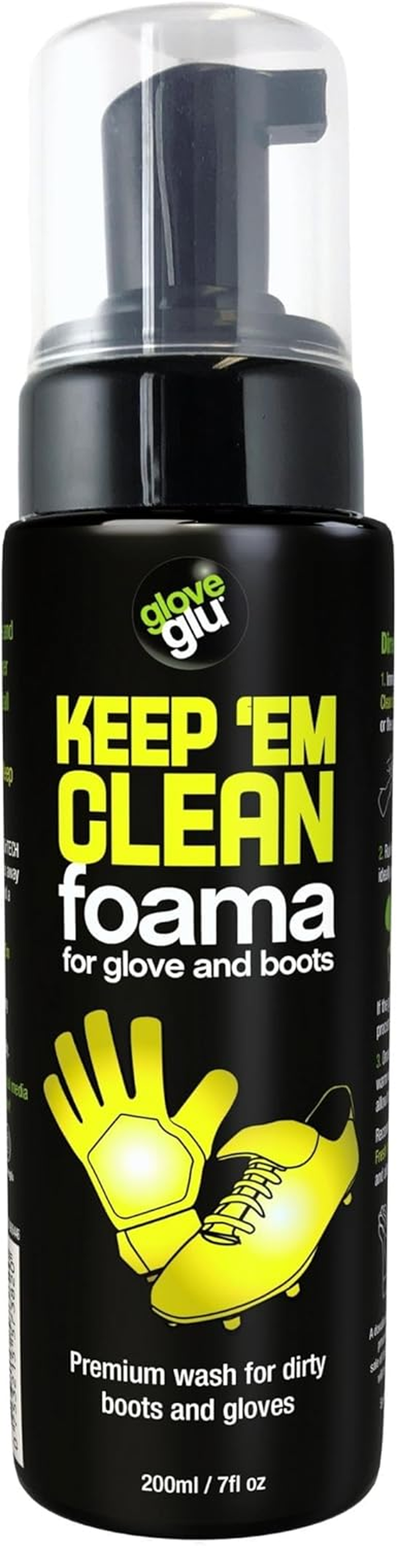 Glove Glu Keep 'Em Clean Foama for Goalkeeper Gloves and Football Boots, 200Ml