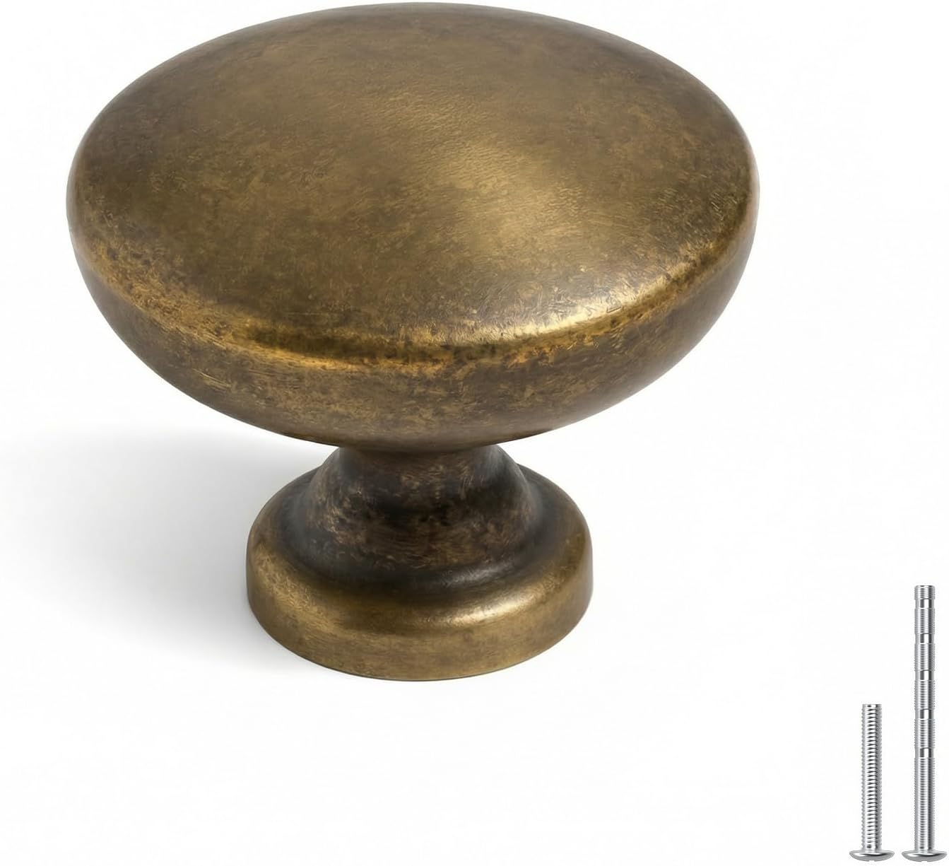 30 Pack Antique Brass Cabinet Knobs Vintage round Dresser Drawer Knobs for Cabinets, Aluminum Alloy Kitchen Hardware